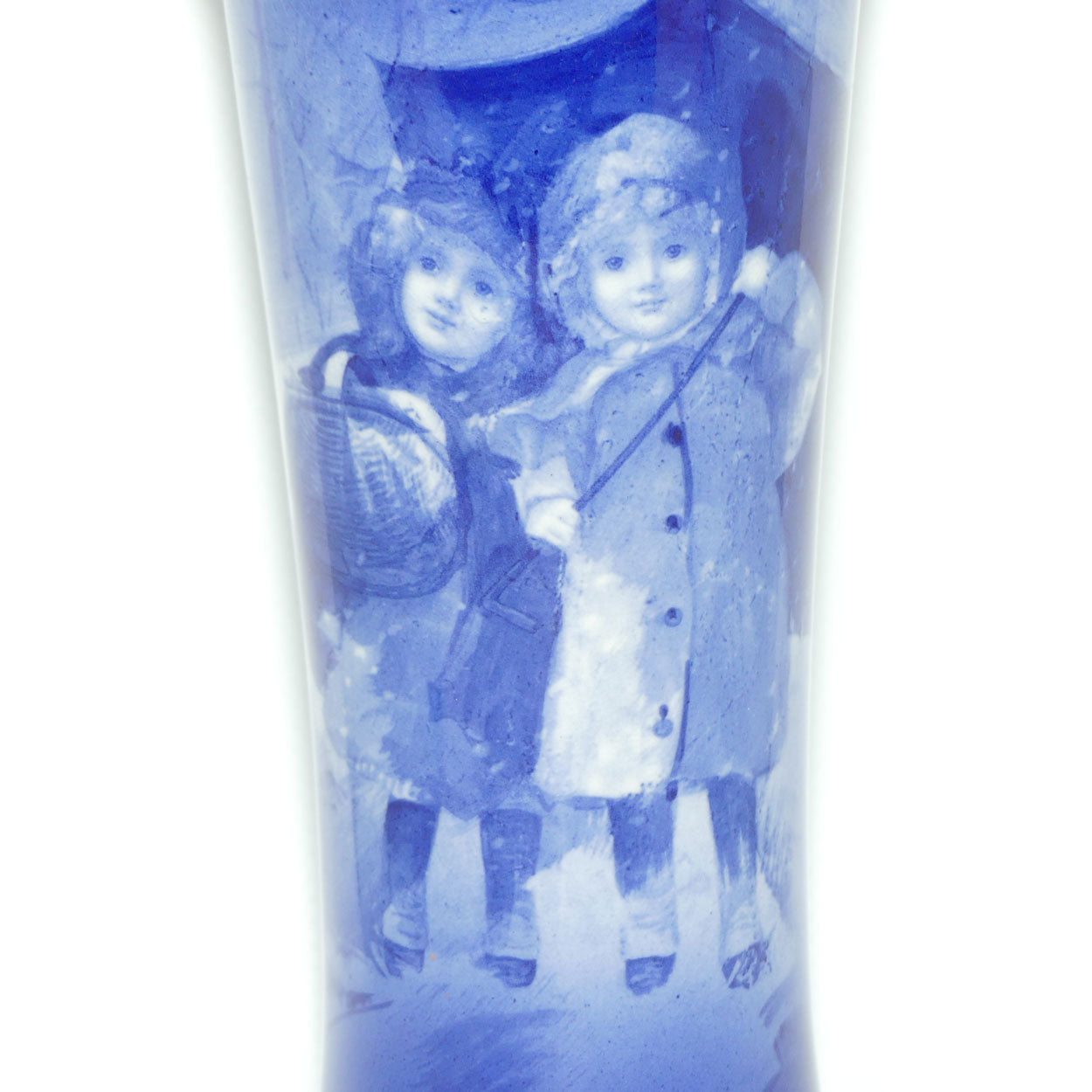Royal Doulton Blue Children Gilt Band Trumpet vase