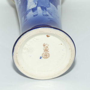 Royal Doulton Blue Children Gilt Band Trumpet vase