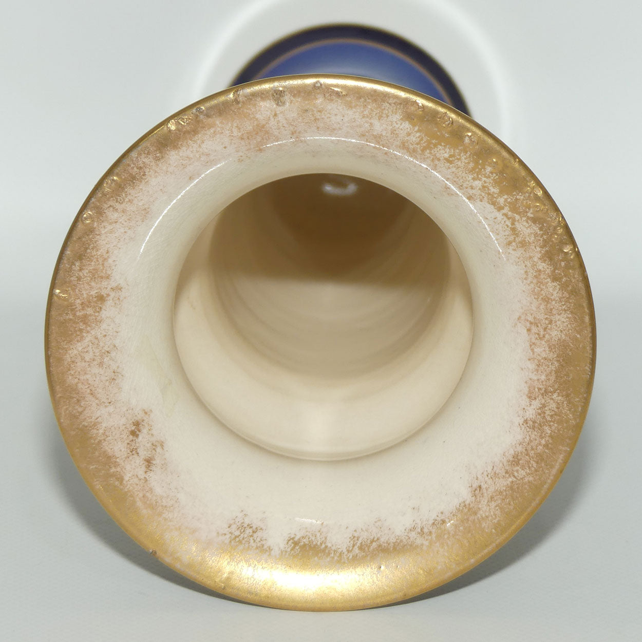Royal Doulton Blue Children Gilt Band Trumpet vase