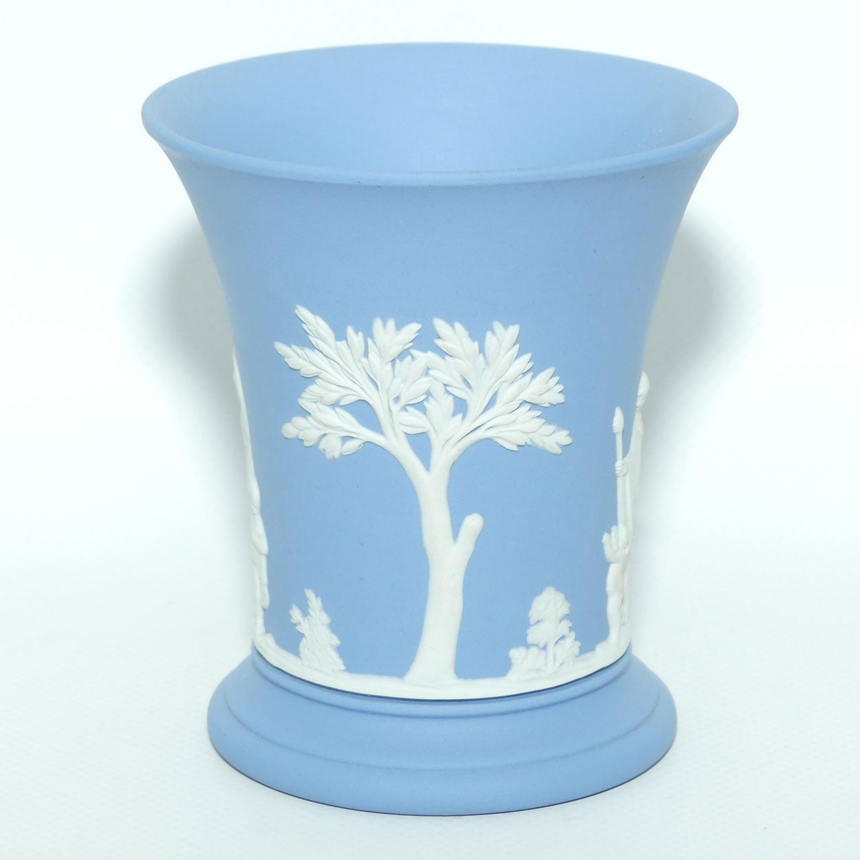 Wedgwood Jasper | White on Pale Blue | Maidens design trumpet vase