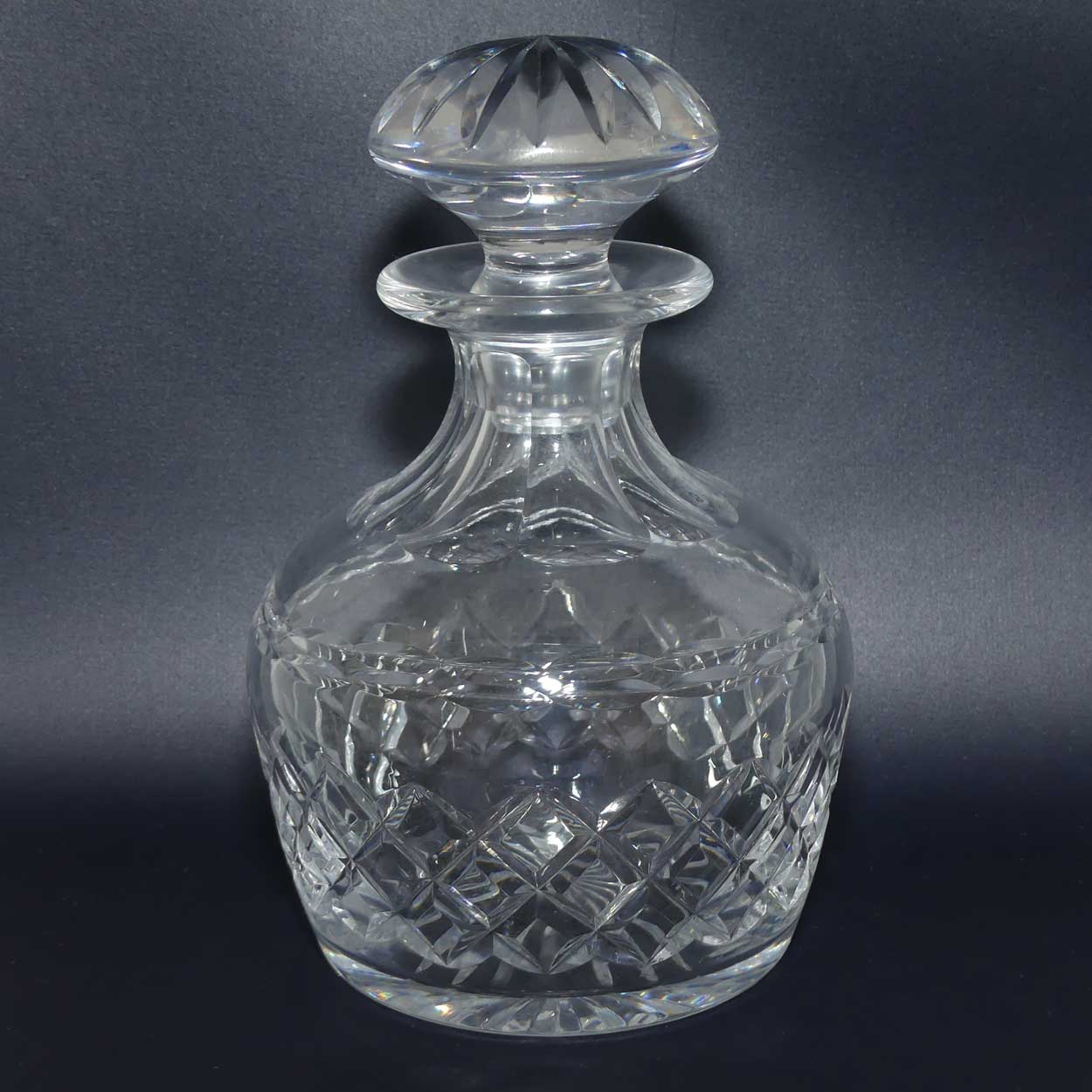 Tudor Crystal England Diamond Cut mushroom top decanter