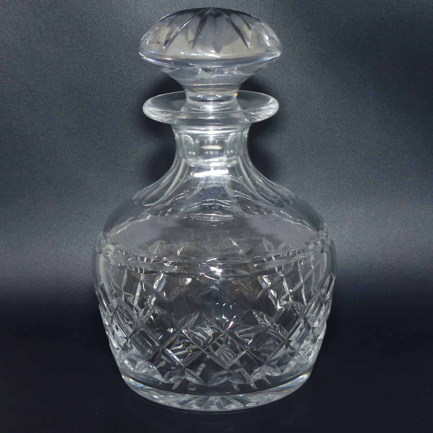 Tudor Crystal England Diamond Cut mushroom top decanter