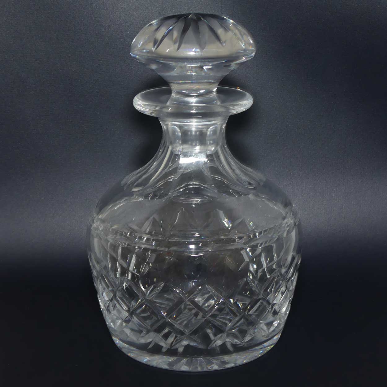 Tudor Crystal England Diamond Cut mushroom top decanter