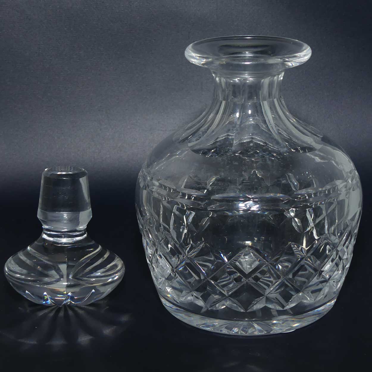 Tudor Crystal England Diamond Cut mushroom top decanter