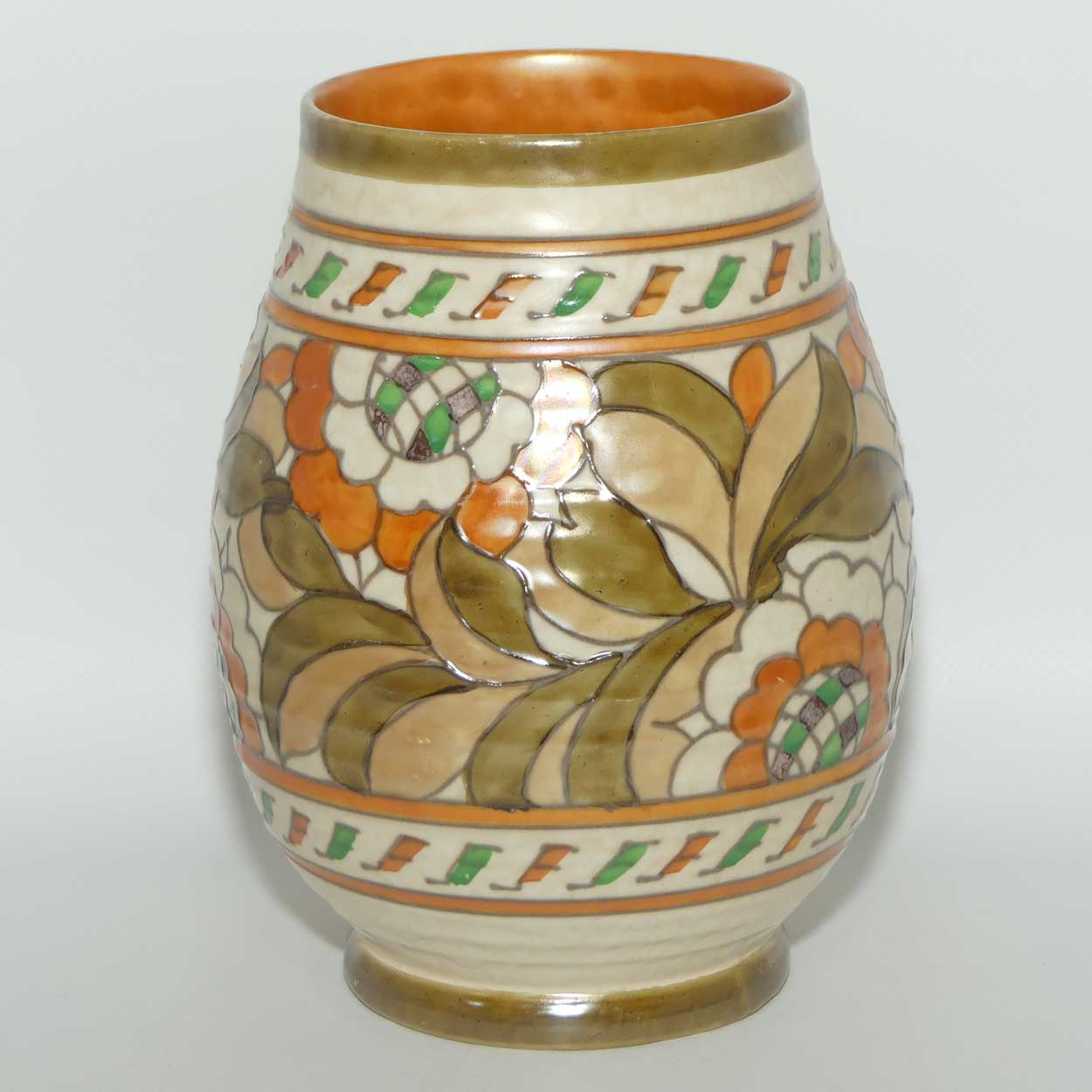 Crown Ducal Charlotte Rhead Tudor Rose pattern vase | 4491