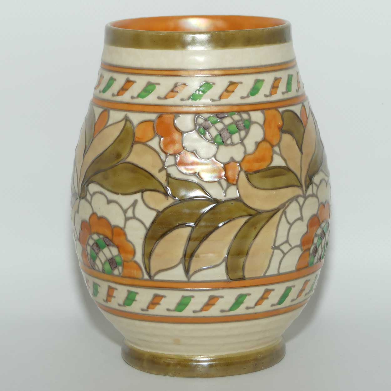 Crown Ducal Charlotte Rhead Tudor Rose pattern vase | 4491