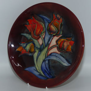 Moorcroft Pottery | Red Tulips 783/10 plate | Sally Tuffin