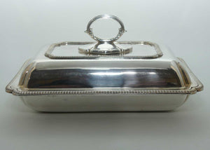 Reeded edge border EP Silverplated serving dish