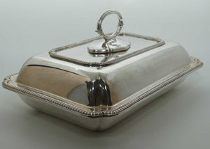 Reeded edge border EP Silverplated serving dish