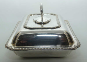 Reeded edge border EP Silverplated serving dish