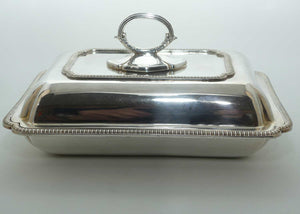 Reeded edge border EP Silverplated serving dish