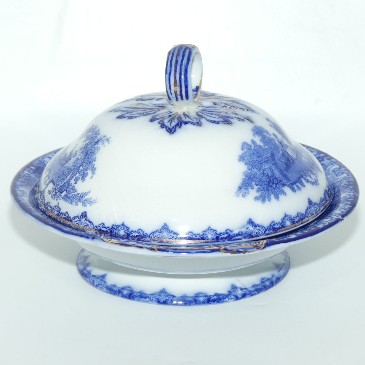 Doulton Watteau pattern Blue and White Tureen | #1