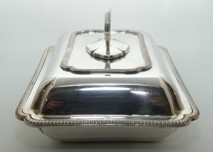 Reeded edge border EP Silverplated serving dish