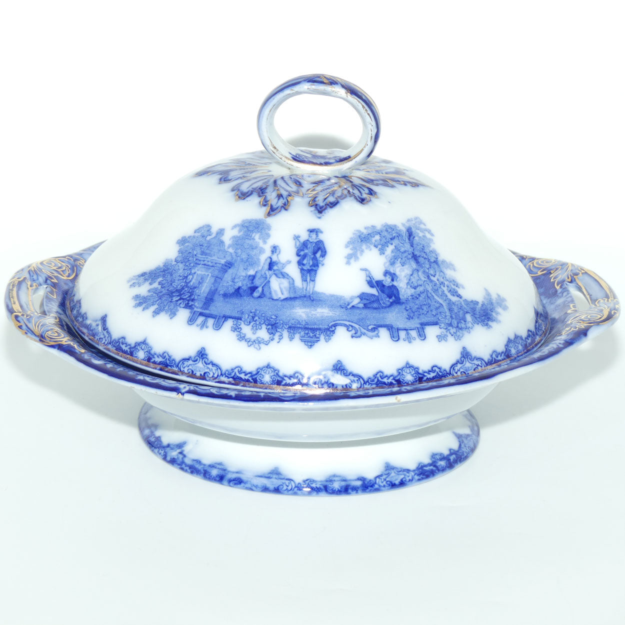 Doulton Watteau pattern Blue and White Tureen | #1