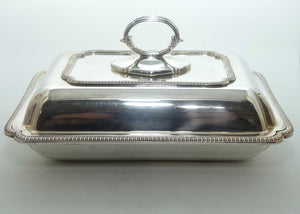 Reeded edge border EP Silverplated serving dish