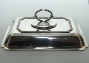 Reeded edge border EP Silverplated serving dish