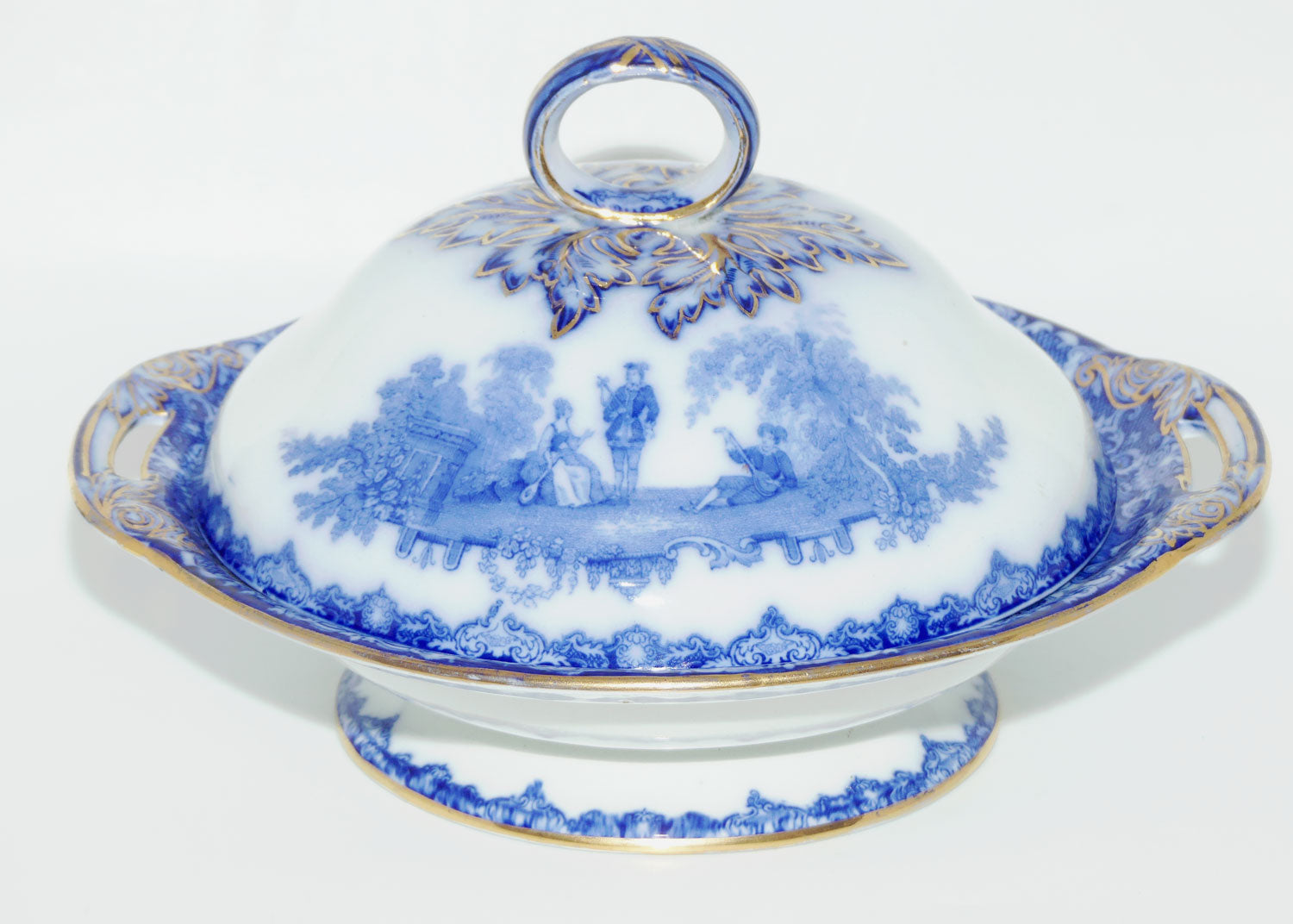 Doulton Watteau pattern Blue and White Tureen | #2