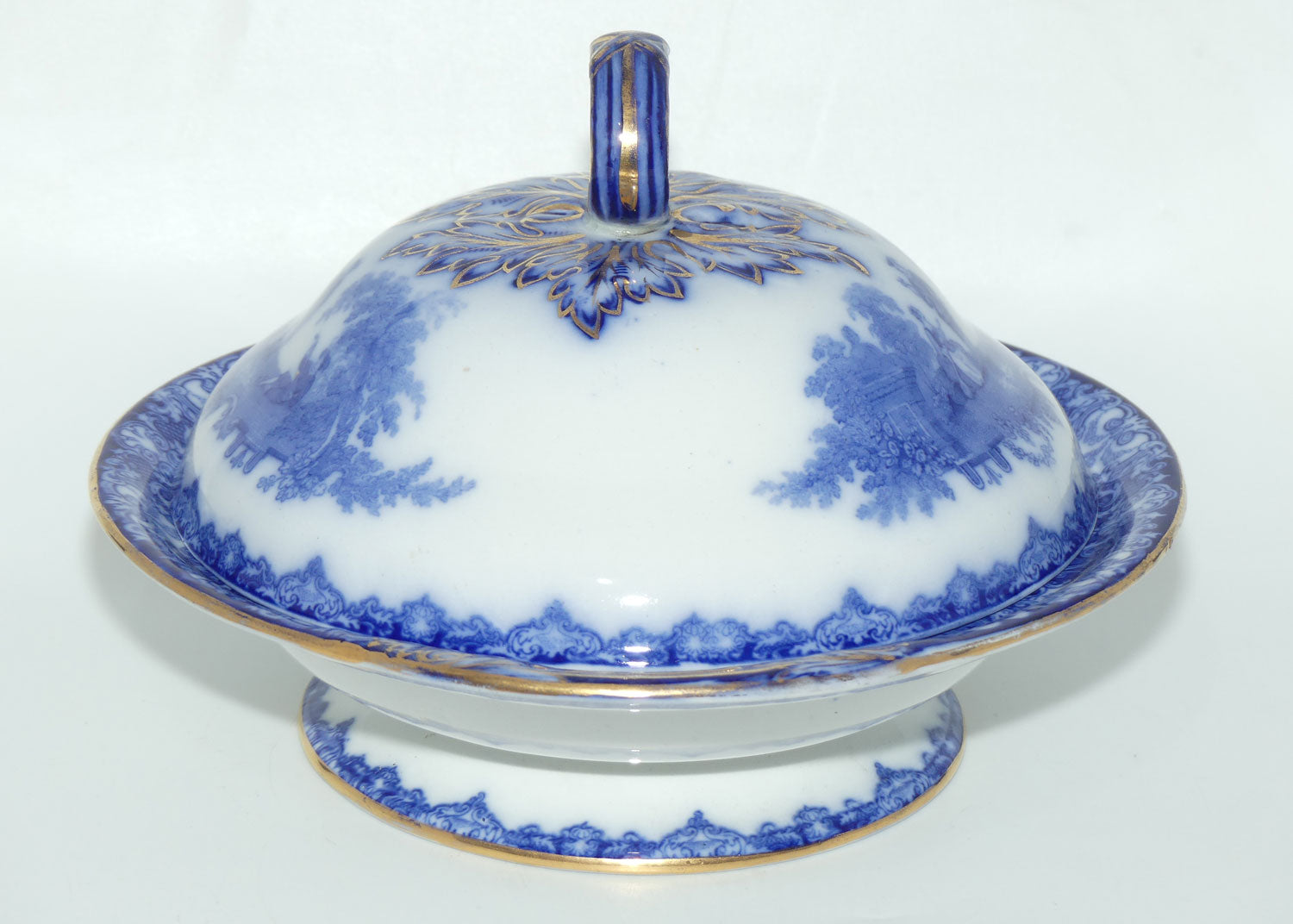 Doulton Watteau pattern Blue and White Tureen | #2
