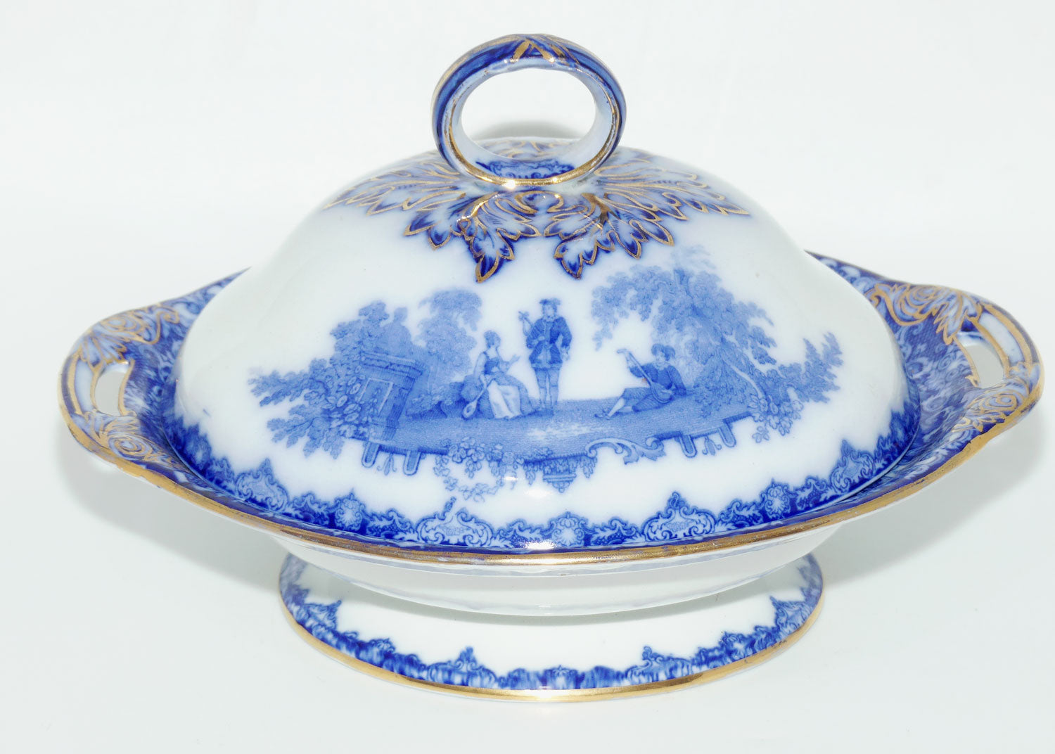 Doulton Watteau pattern Blue and White Tureen | #2