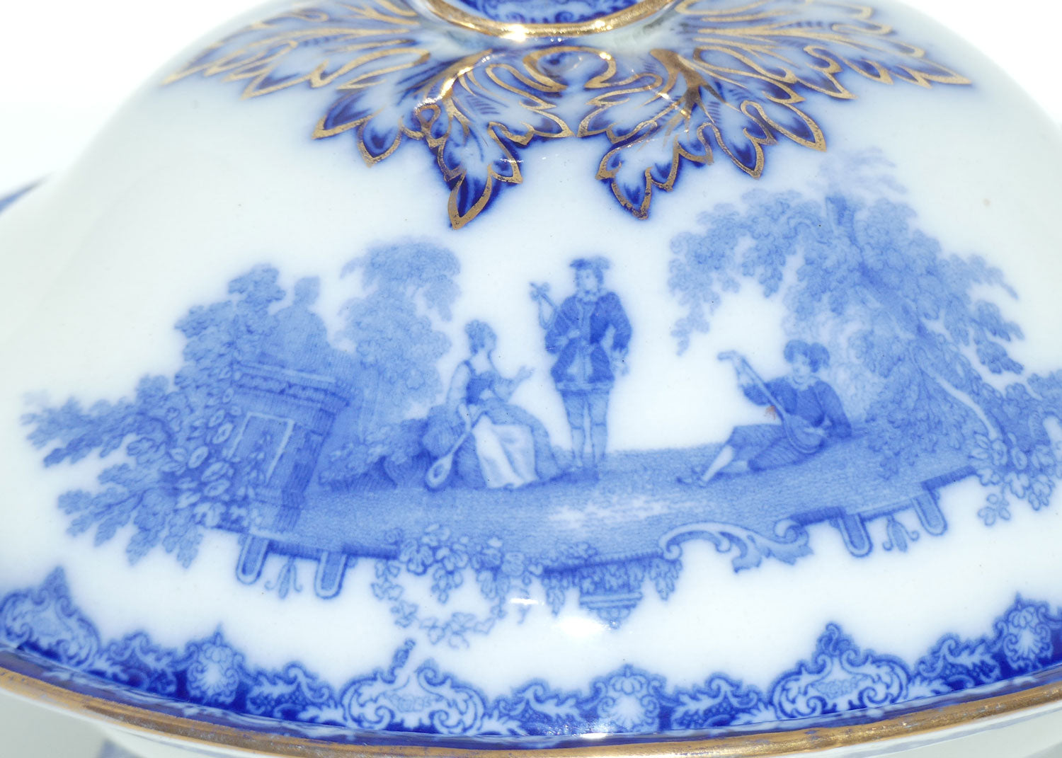 Doulton Watteau pattern Blue and White Tureen | #2