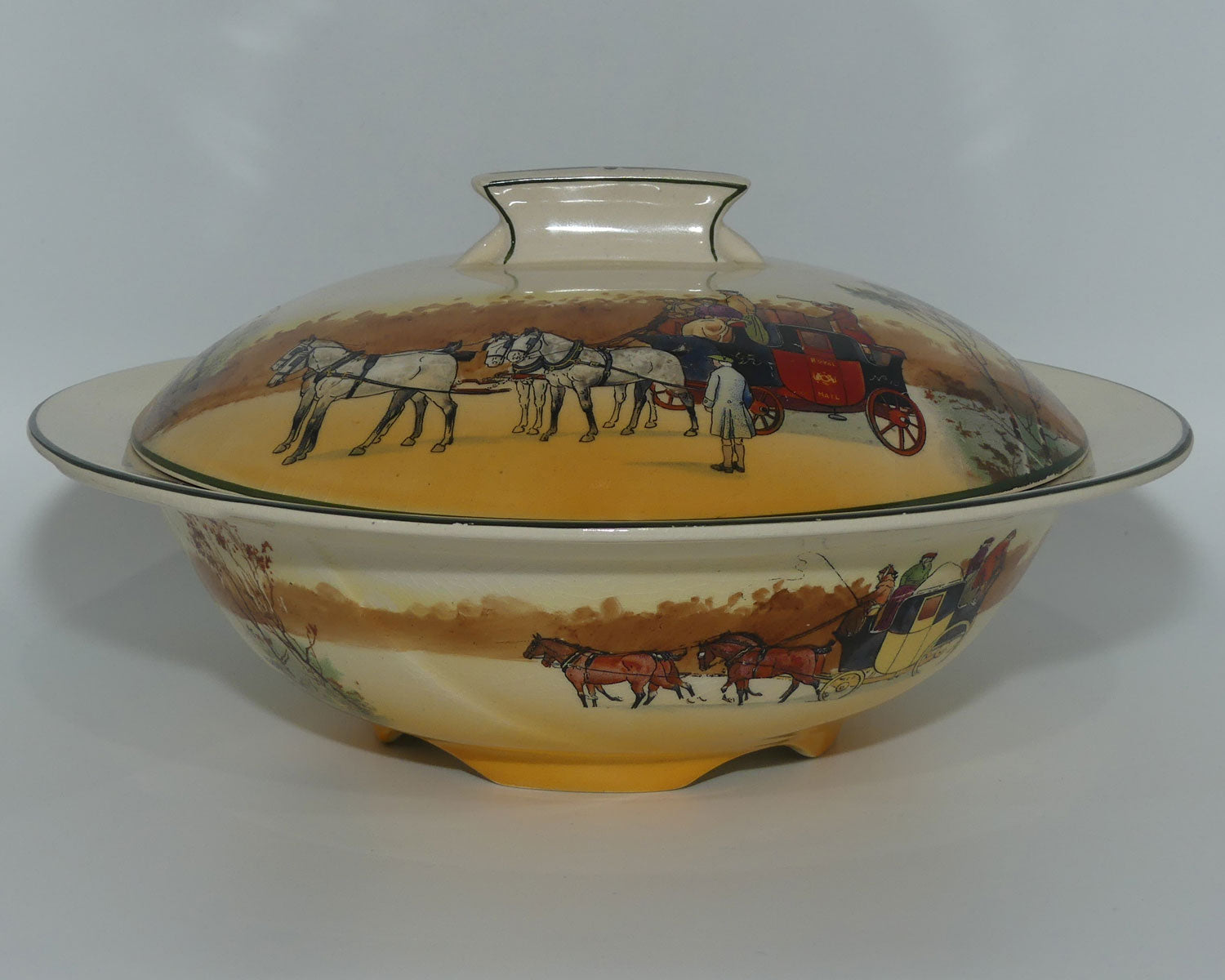 Royal Doulton Coaching Days Art Deco lidded tureen | #3