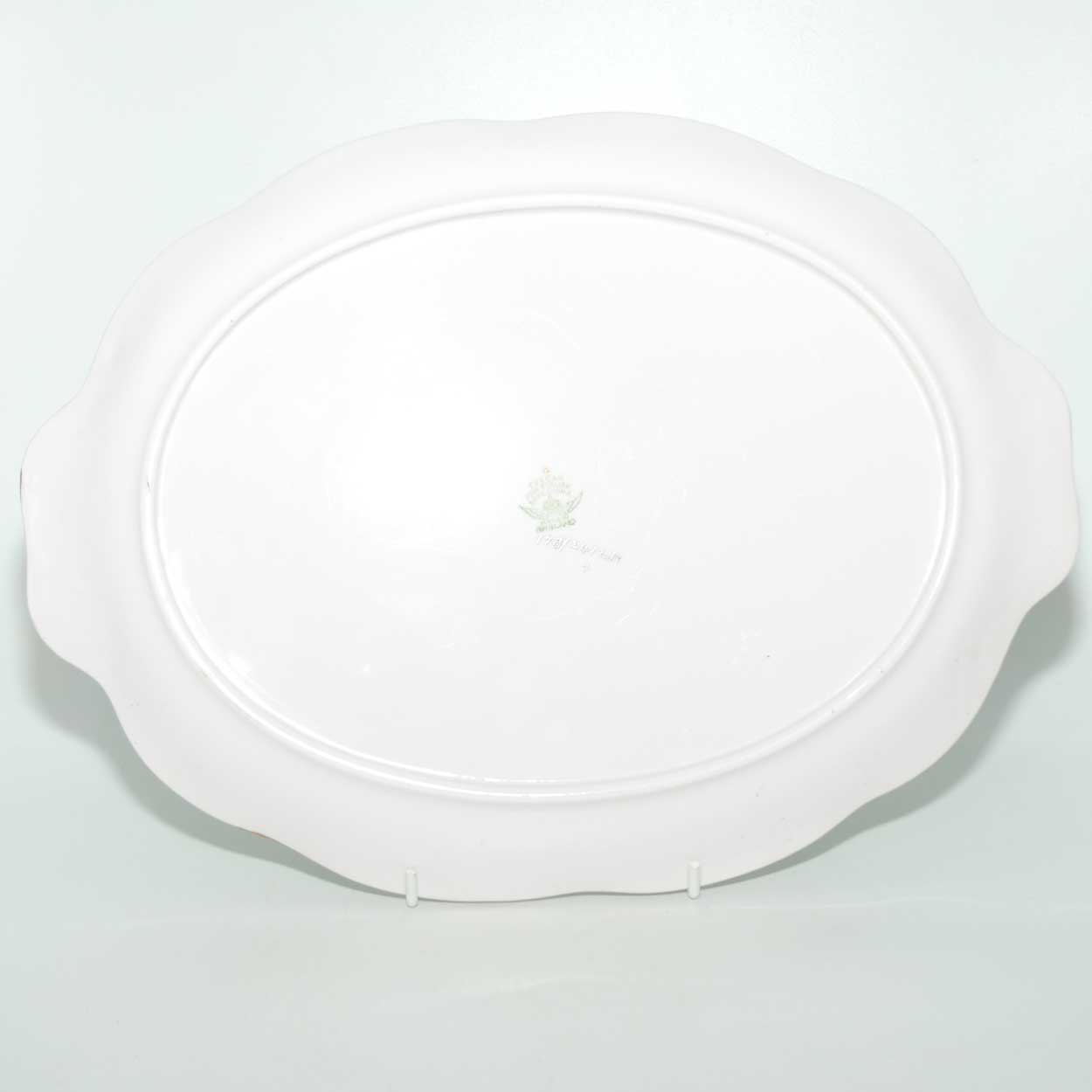 Tuscan China | Embossed Floral Dressing Table tray | Green and Gilt