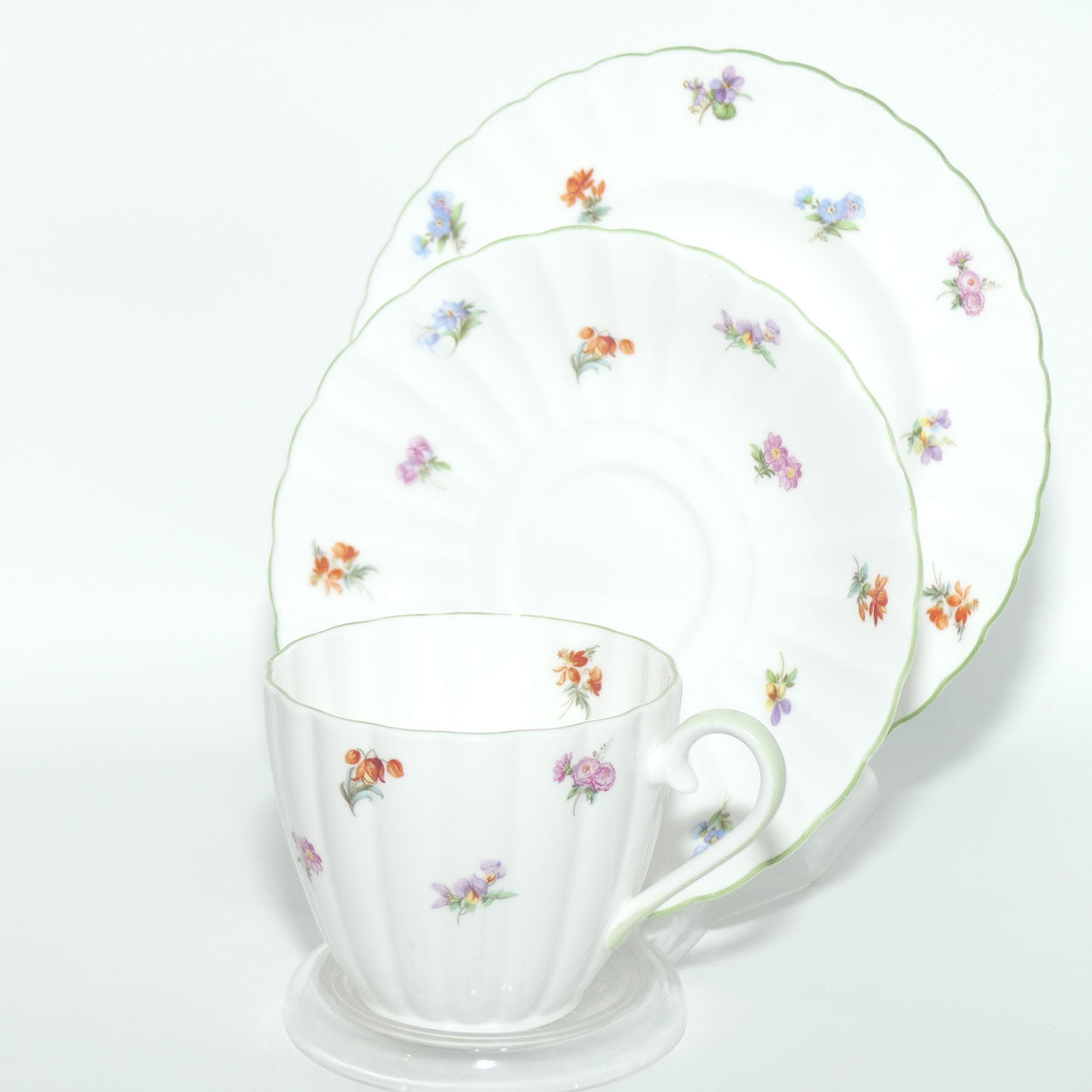 Royal Tuscan Bone China fine tea trio | Miniature Sprays of Flowers