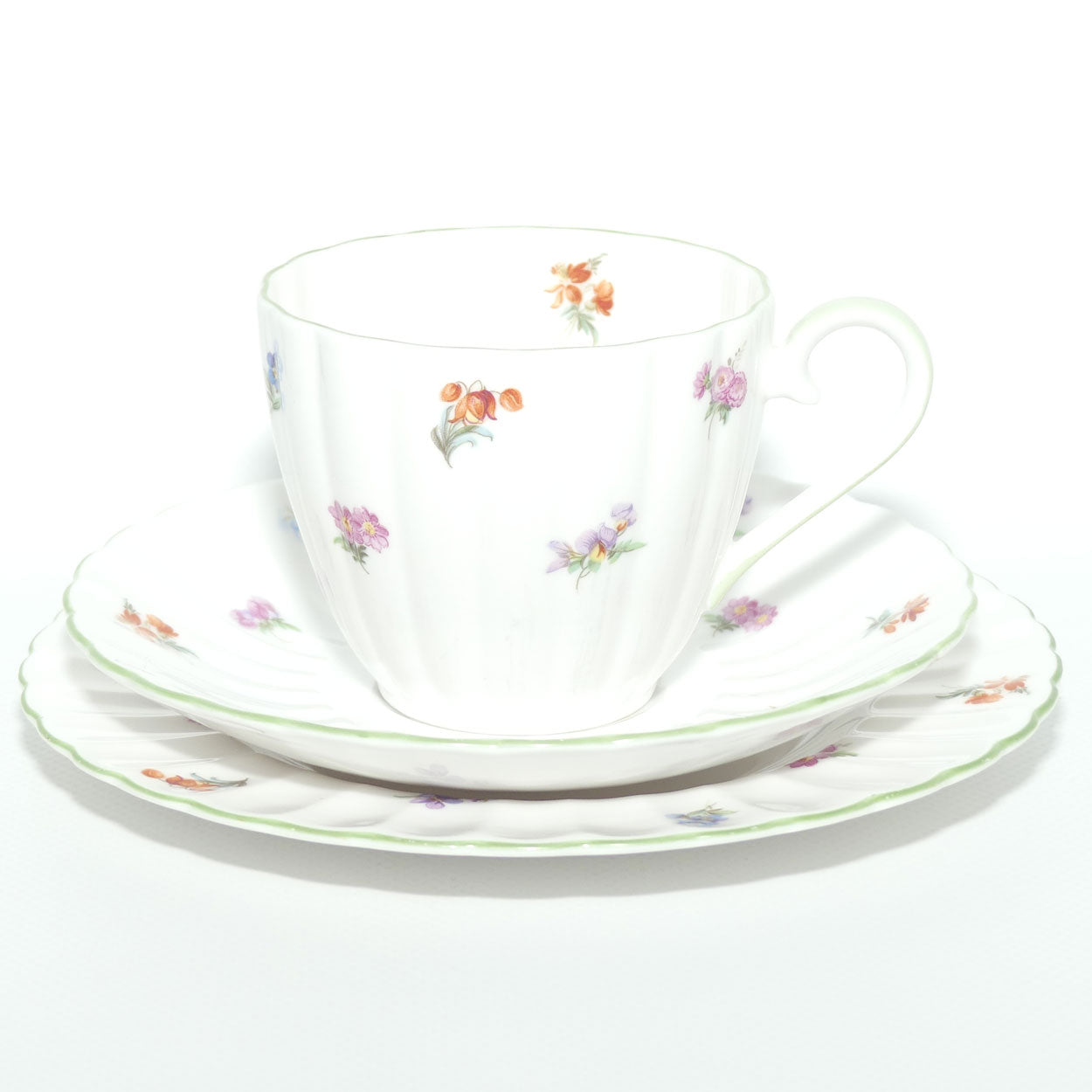 Royal Tuscan Bone China fine tea trio | Miniature Sprays of Flowers