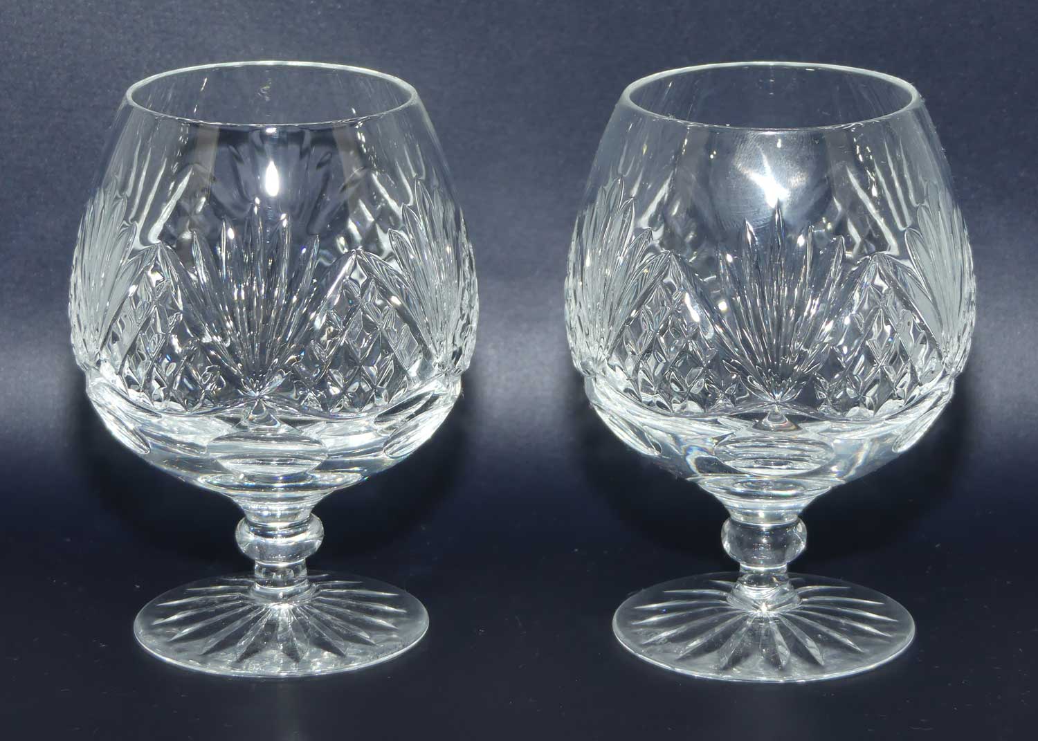 Pair of Tutbury Crystal Brandy balloons