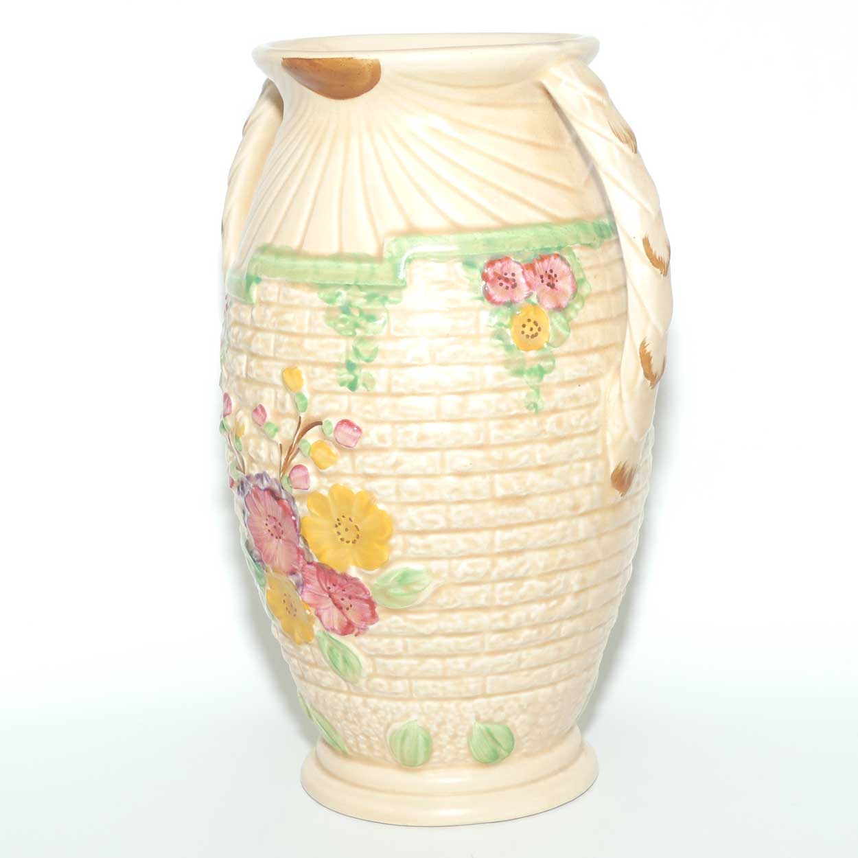 Arthur Woods Garden Wall floral embossed twin handle vase | DEE shape