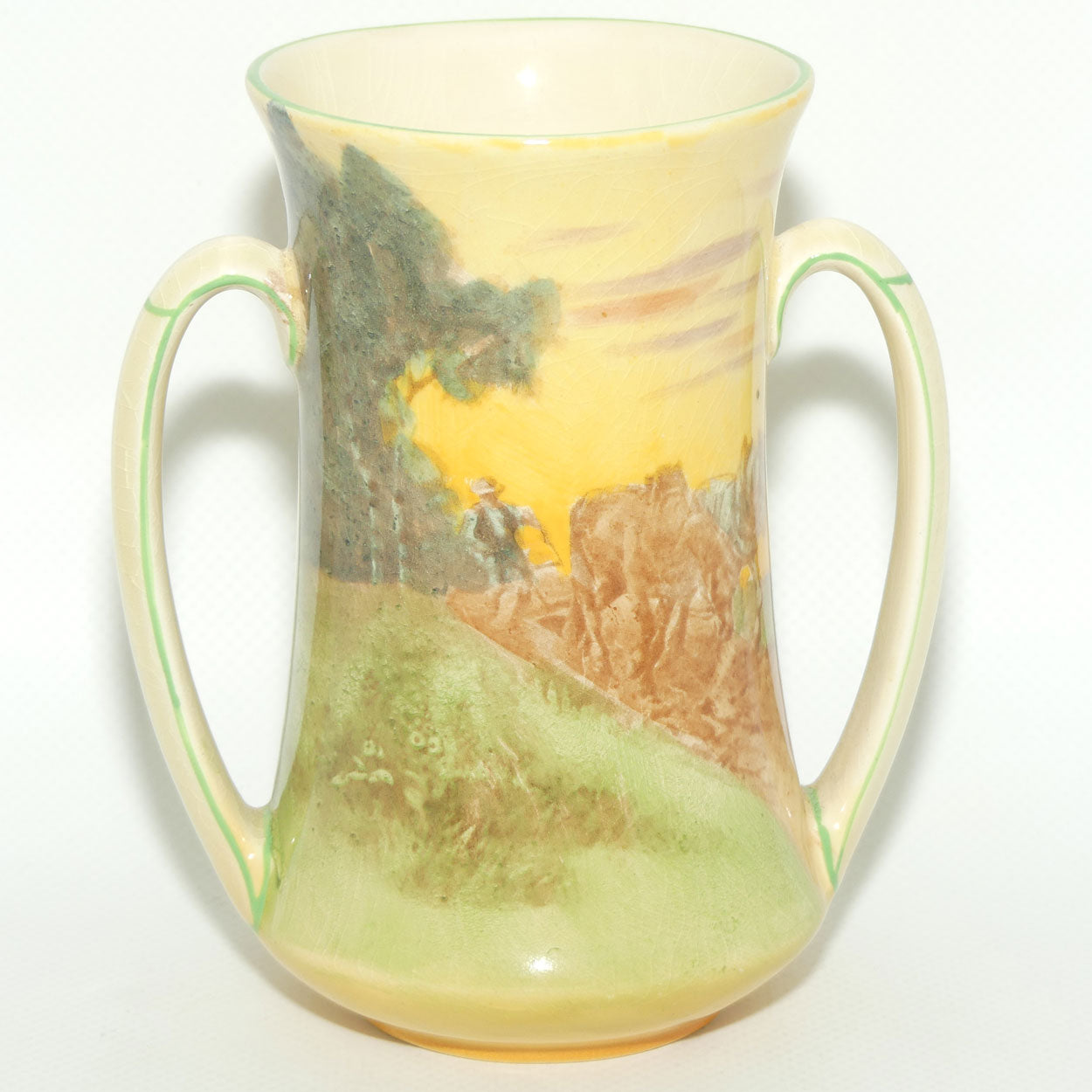 Royal Doulton Ploughing twin handled vase D5650
