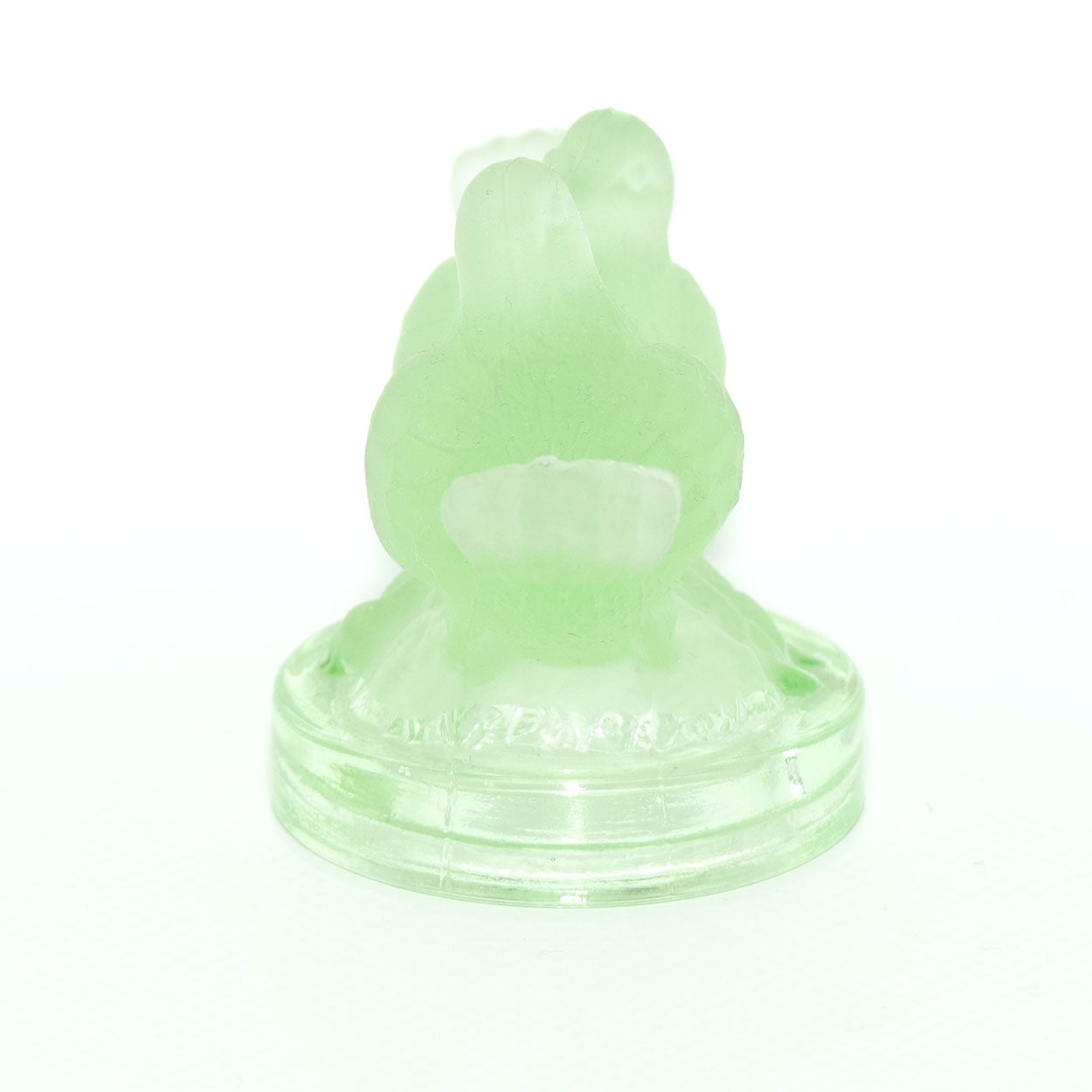 Frosted Green Glass Pair of Kissing Doves insert