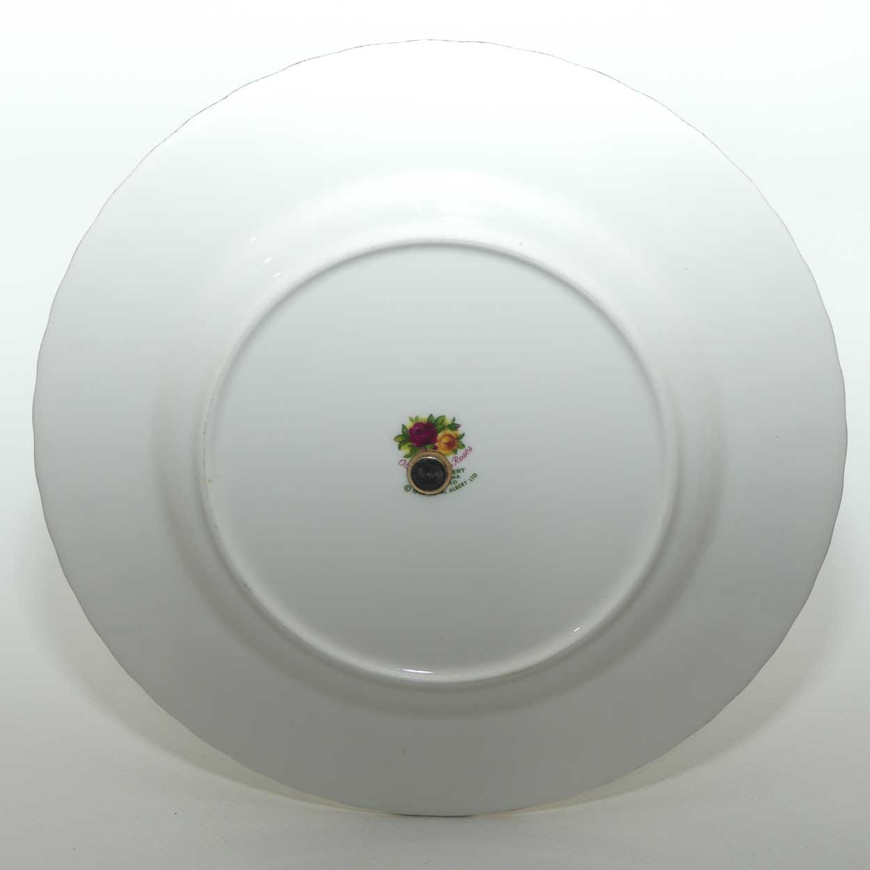 Royal Albert Bone China England Old Country Roses handled cake stand | ©1962 Royal Albert Ltd backstamp