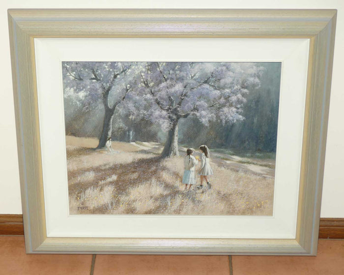 Australian Oil Painting | NJ Jim Tyrie | Picnic Under the Jacaranda