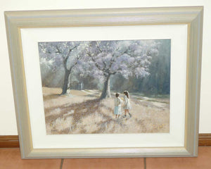 Australian Oil Painting | NJ Jim Tyrie | Picnic Under the Jacaranda