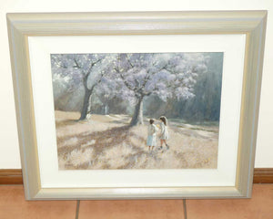 Australian Oil Painting | NJ Jim Tyrie | Picnic Under the Jacaranda