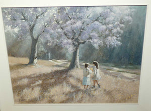 Australian Oil Painting | NJ Jim Tyrie | Picnic Under the Jacaranda