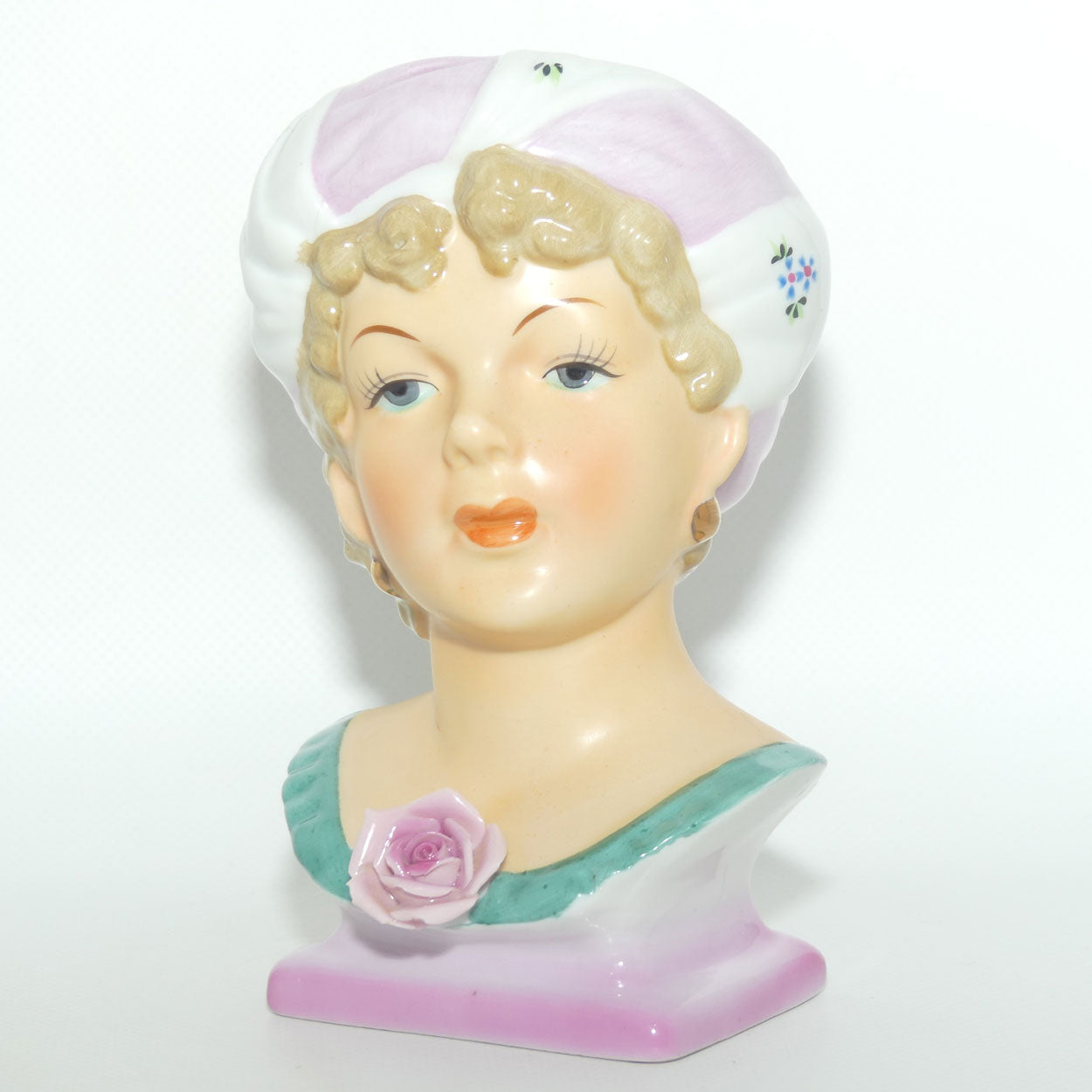UCAGCO Japan Lady head vase | Hair Wrap Pink and Floral