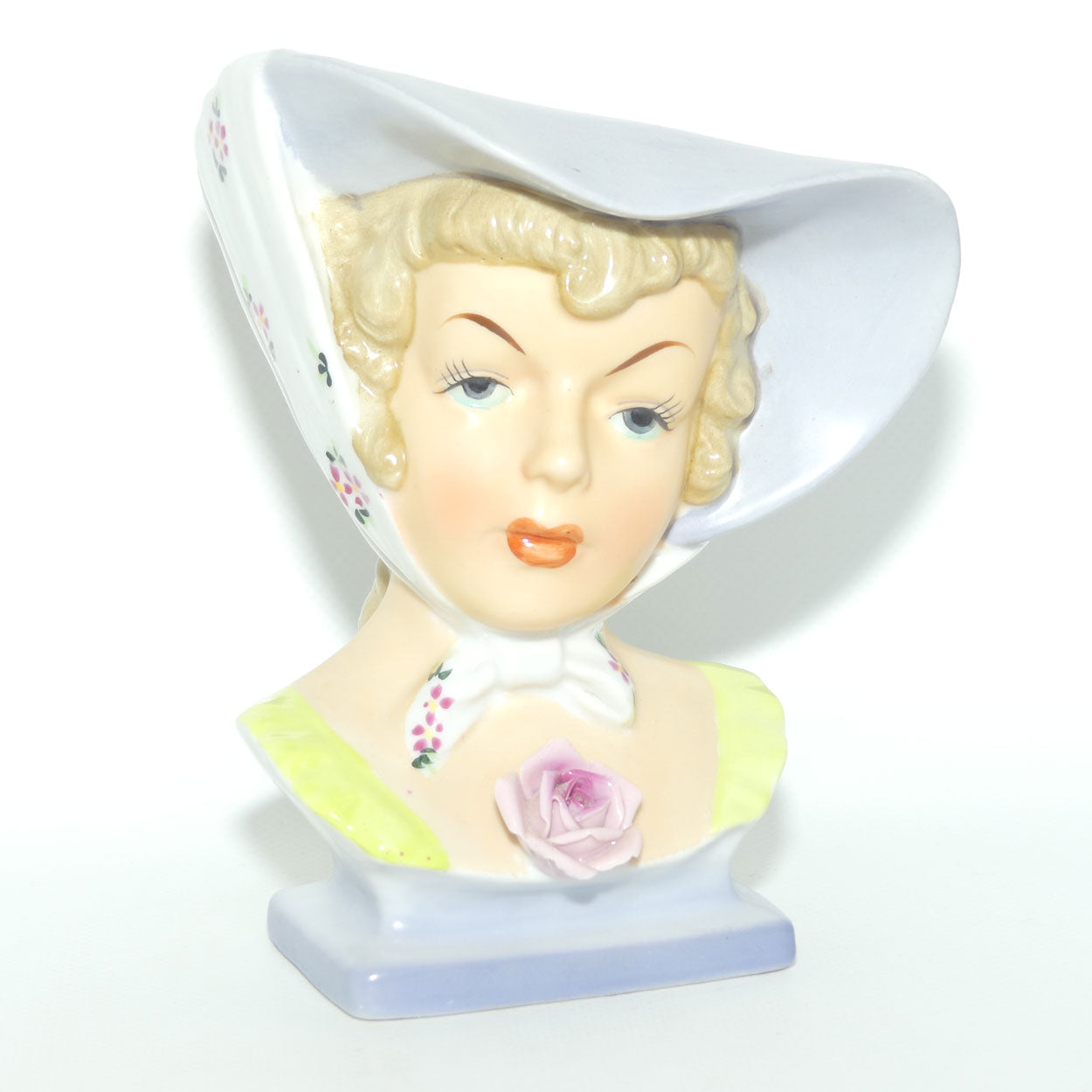 UCAGCO Japan Lady head vase | Grey Hat Lime Green Sleeves