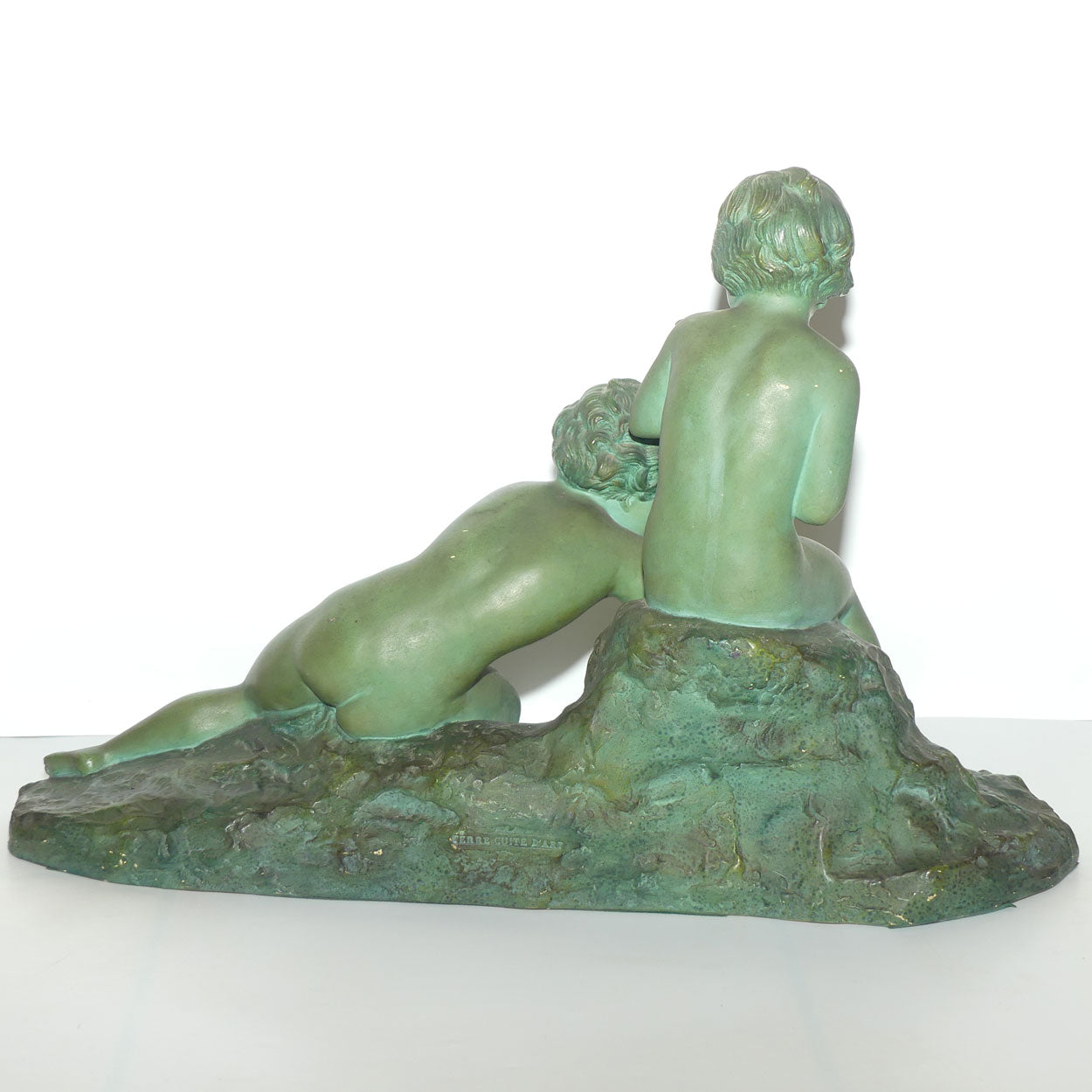 Art Deco Terracotta figure with Vertigris Copper finish by Ugo Cipriani