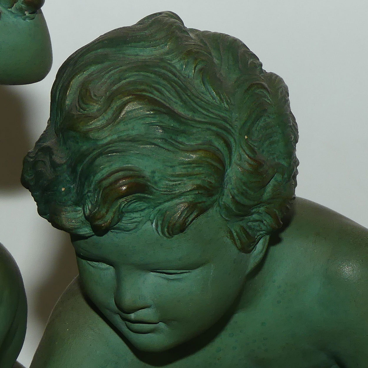 Art Deco Terracotta figure with Vertigris Copper finish by Ugo Cipriani