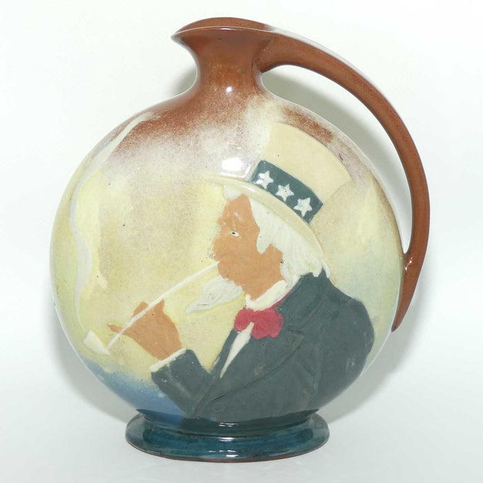 Royal Doulton Kingsware Uncle Sam flask | Yellow Ground