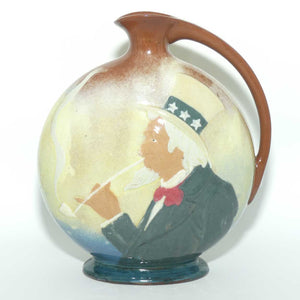 Royal Doulton Kingsware Uncle Sam flask | Yellow Ground