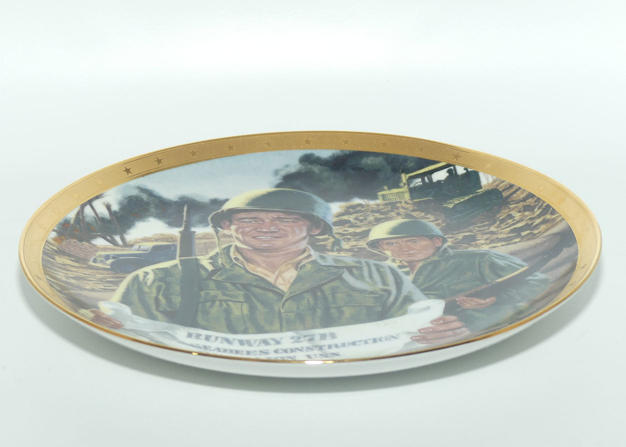 Franklin Mint Heirloom plate | John Wayne | Bravery under Fire + Cert