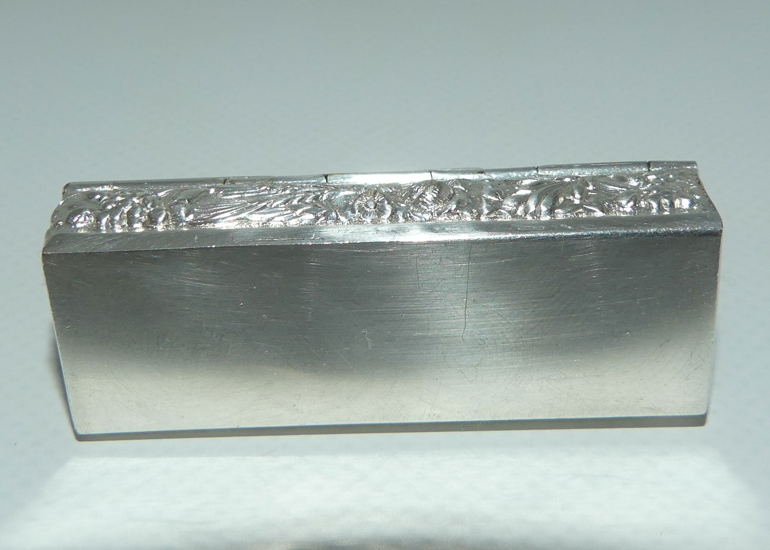 Vintage Three Section Harvest Motif Continental Silver Plate pill box