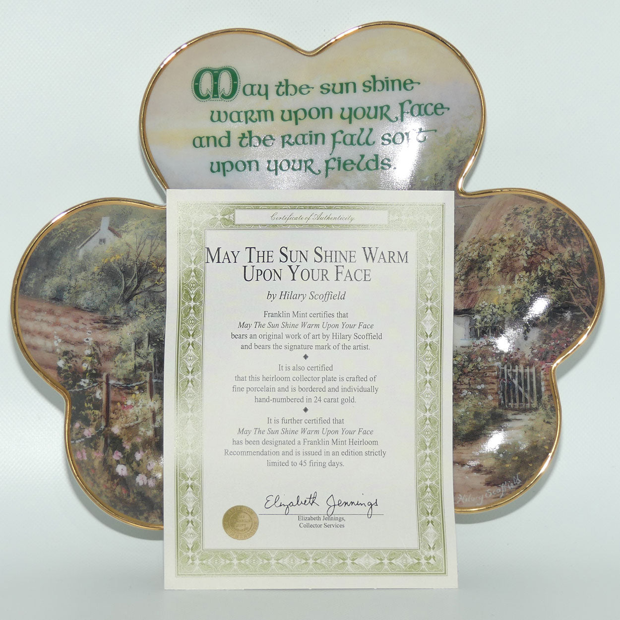 Franklin Mint Heirloom plate | Irish Clover | May the Sun Shine Warm Upon your Face