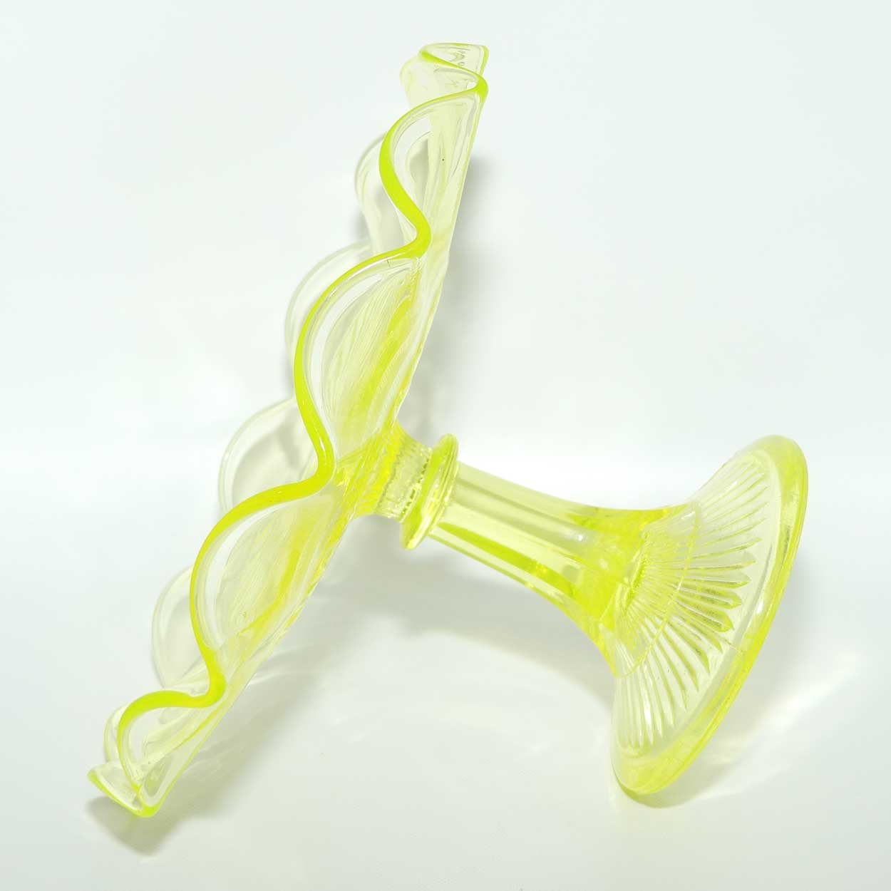 Crown Crystal Citrine glass | Uranium Glass cake stand