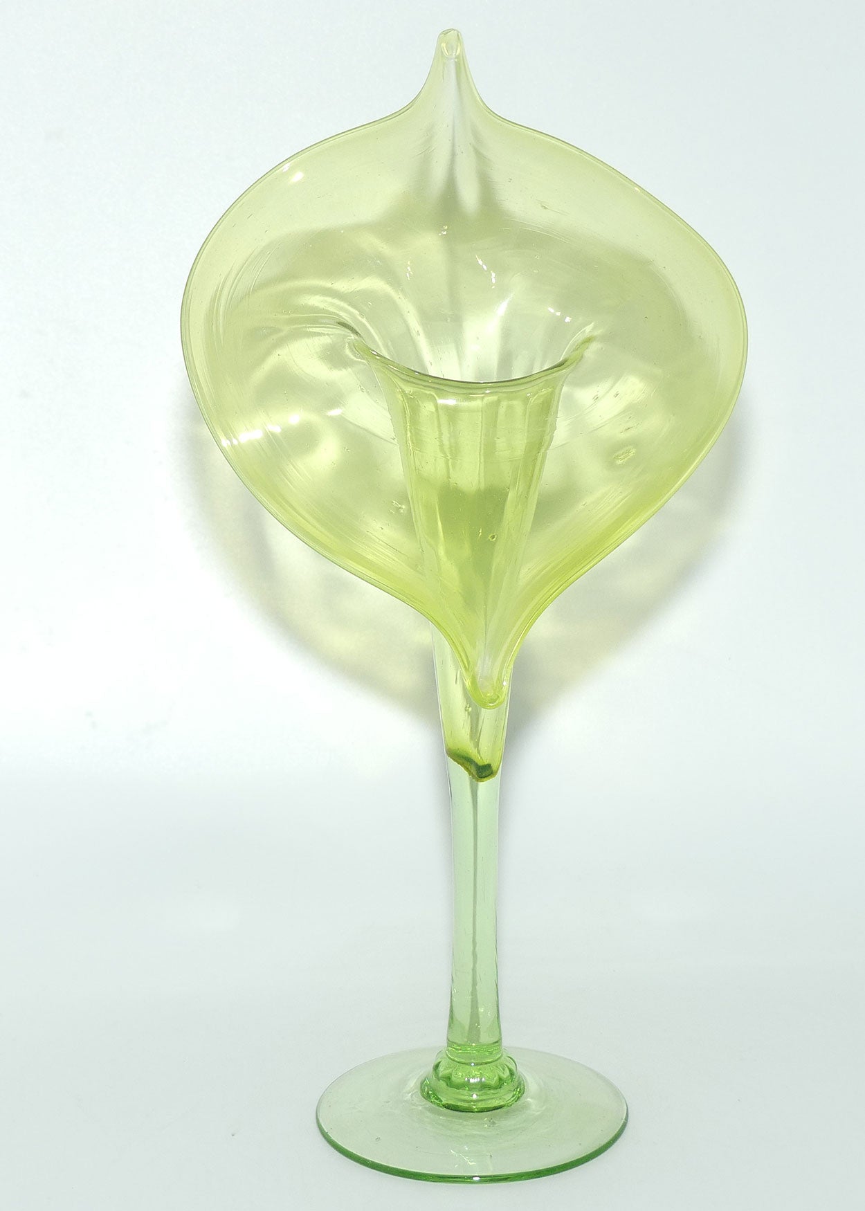 Victorian era Citrine Uranium Glass Jack in the Pulpit vase