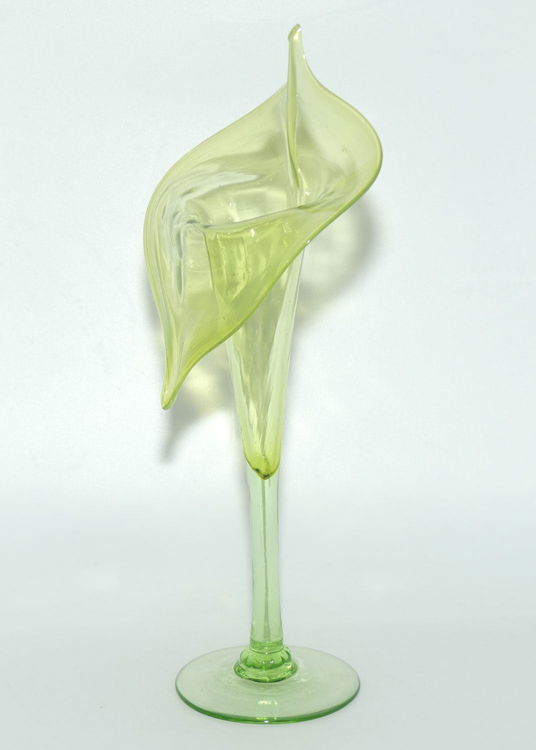 Victorian era Citrine Uranium Glass Jack in the Pulpit vase