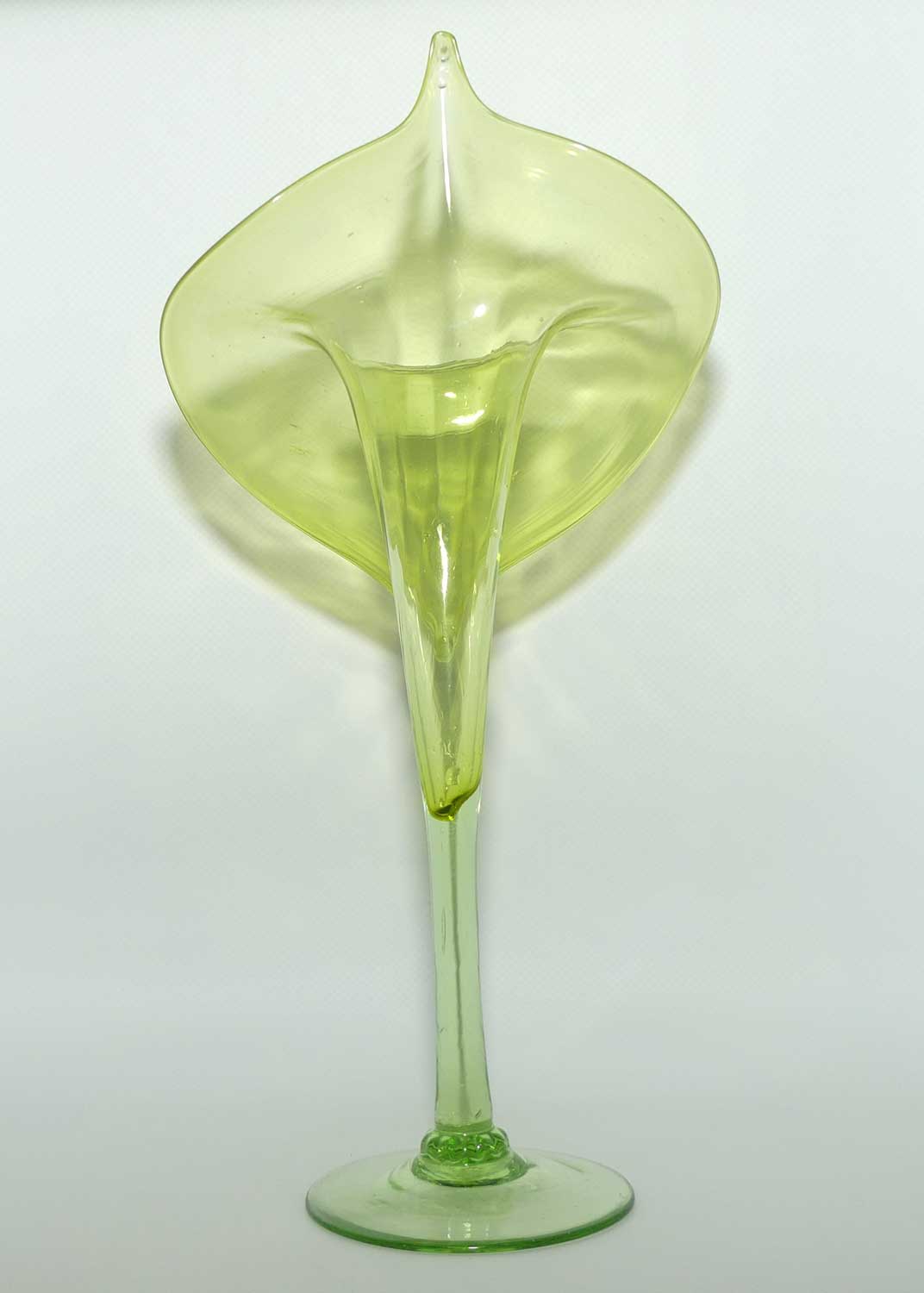 Victorian era Citrine Uranium Glass Jack in the Pulpit vase